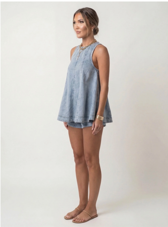 Nur heute 70 % Rabatt auf das zweiteilige Denim-Set 💕