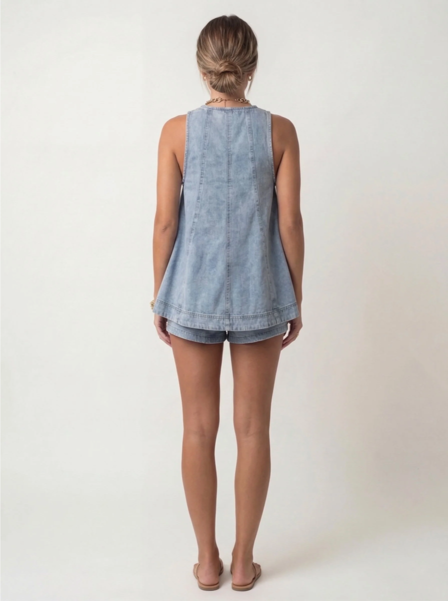Nur heute 70 % Rabatt auf das zweiteilige Denim-Set 💕