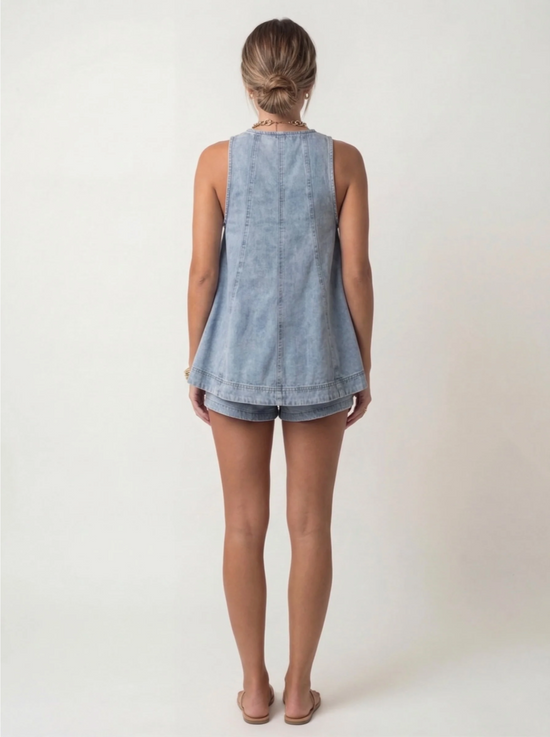 Nur heute 70 % Rabatt auf das zweiteilige Denim-Set 💕