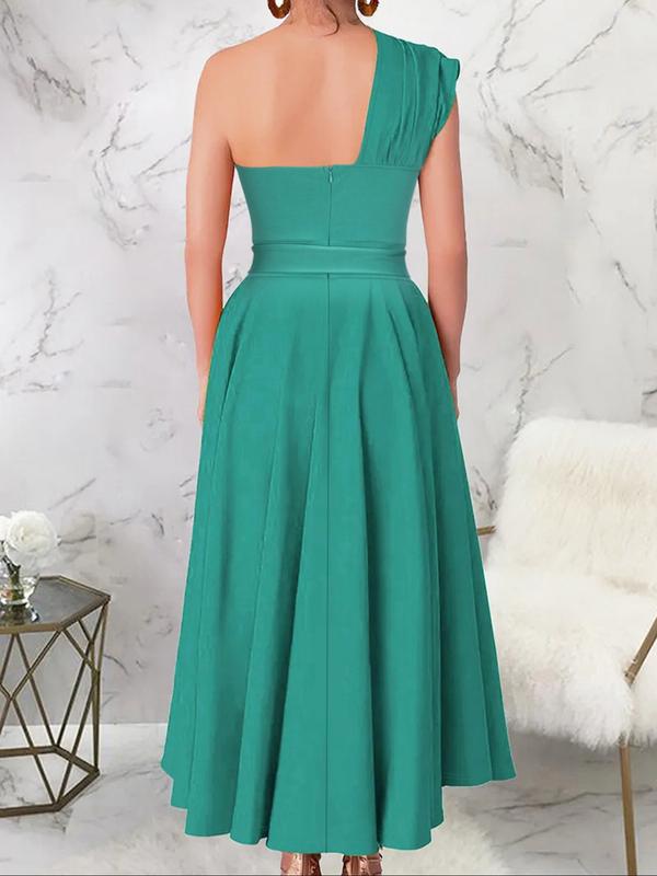 One-Shoulder Wrap Maxi Dress