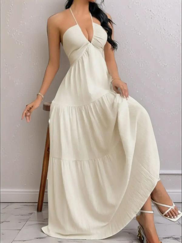 Romantic Halter Maxi Dress