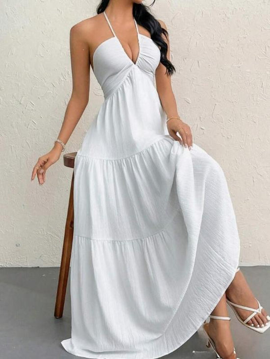 Romantic Halter Maxi Dress