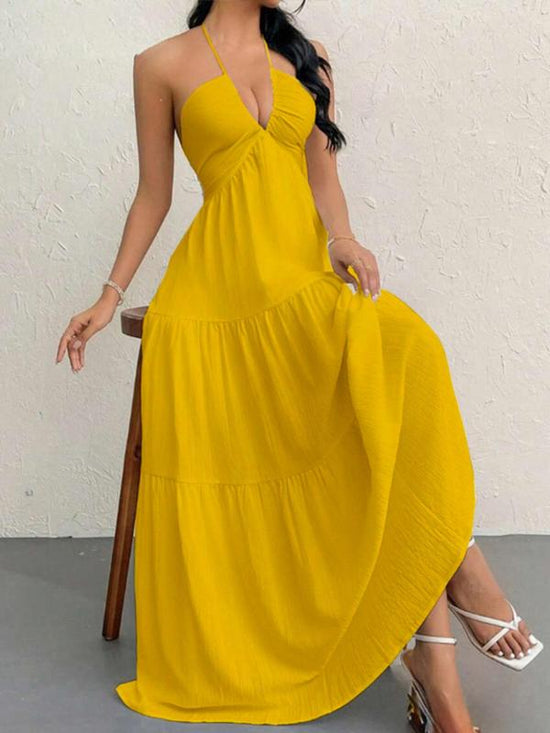 Romantic Halter Maxi Dress
