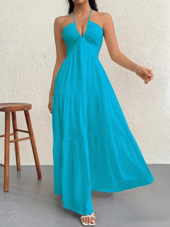 Romantic Halter Maxi Dress