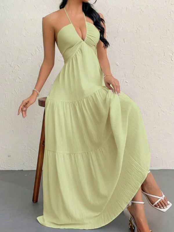 Romantic Halter Maxi Dress