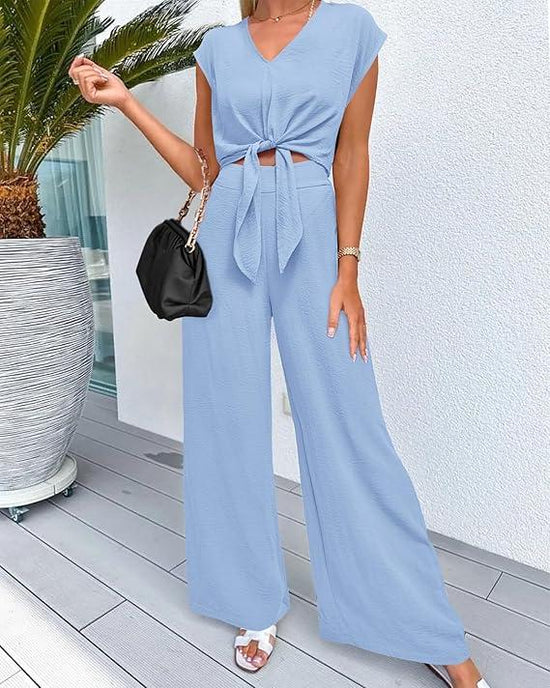 Müheloser Jumpsuit mit Bindegürtel 