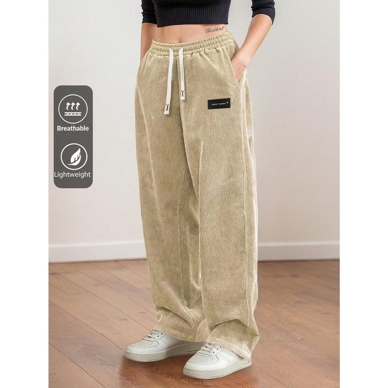 Relaxed Corduroy Wide-Leg Pants