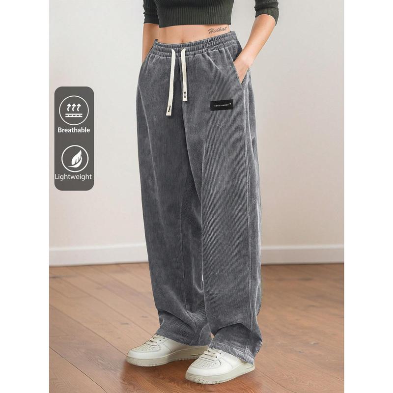 Relaxed Corduroy Wide-Leg Pants