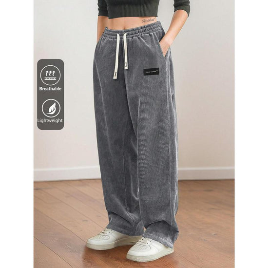 Relaxed Corduroy Wide-Leg Pants