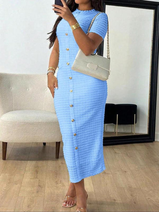 Signature Button-Front Midi Dress