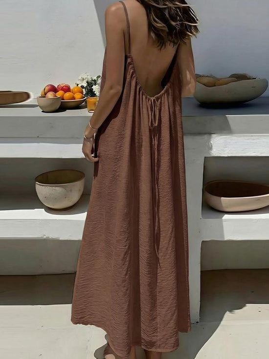 Effortless Backless Flow Maxi Dress
