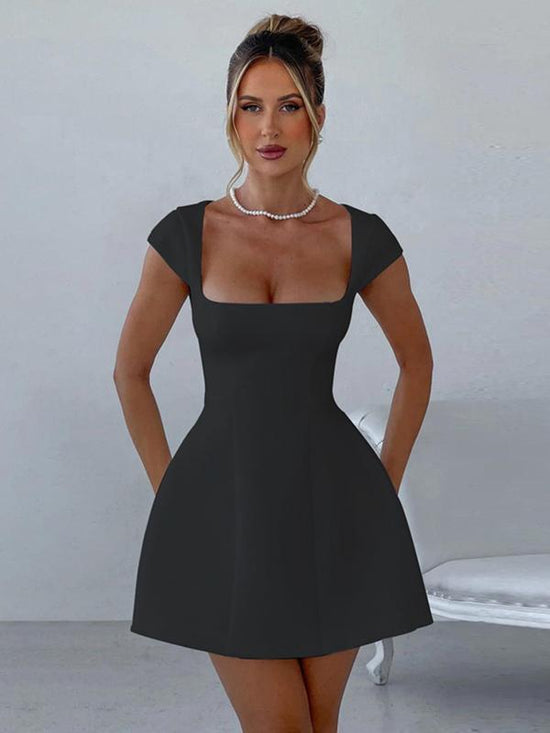 Sculpted Square-Neck Mini Dress