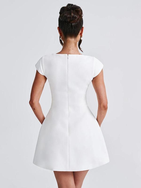 Sculpted Square-Neck Mini Dress