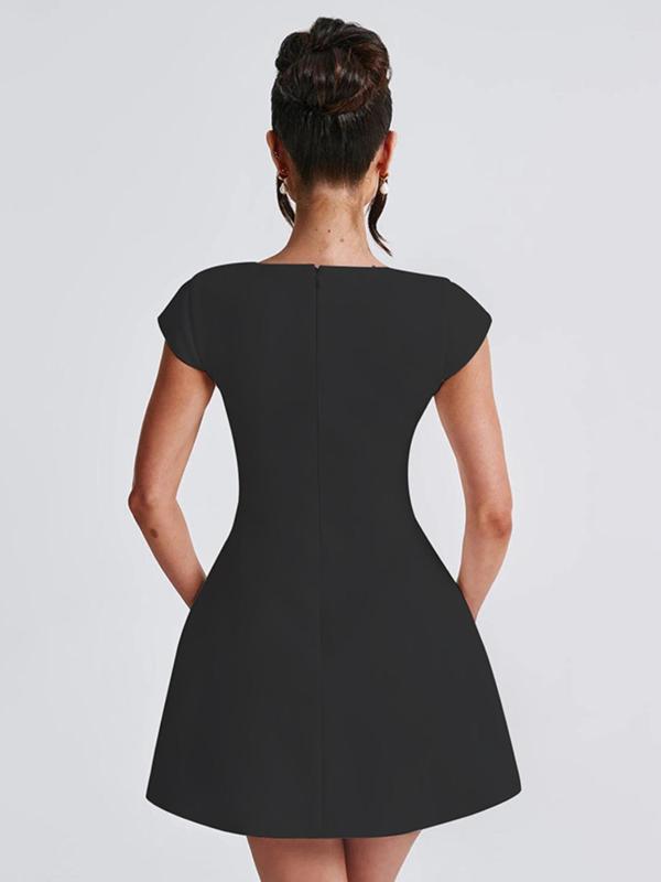 Sculpted Square-Neck Mini Dress
