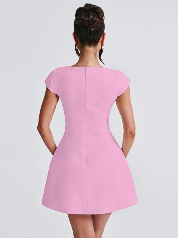 Sculpted Square-Neck Mini Dress