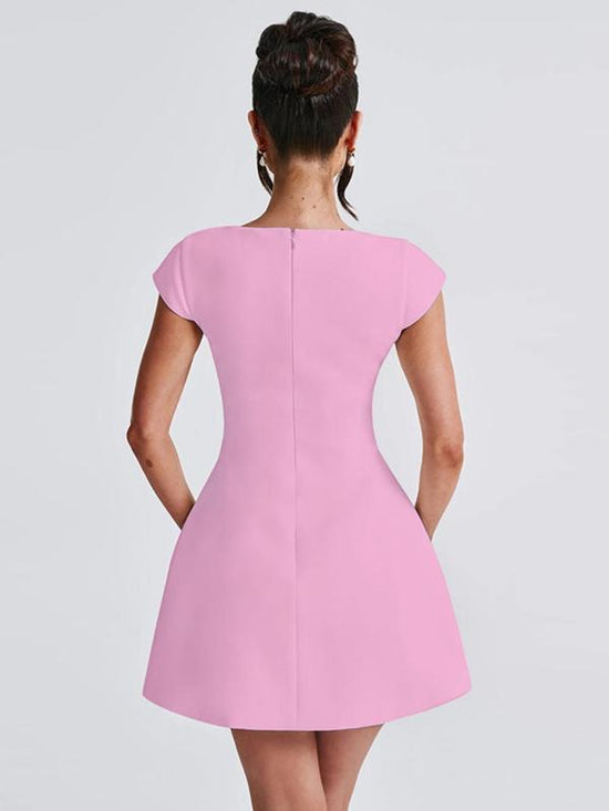 Sculpted Square-Neck Mini Dress