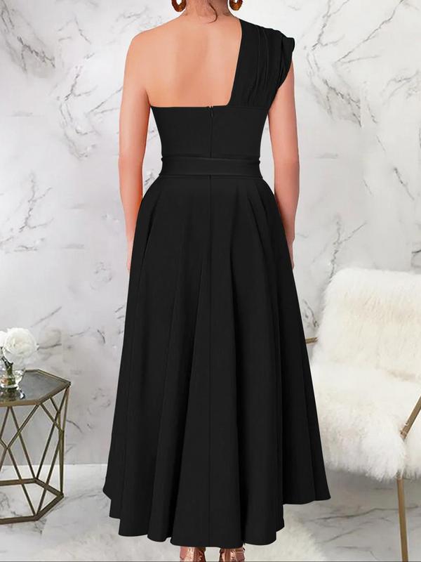 One-Shoulder Wrap Maxi Dress