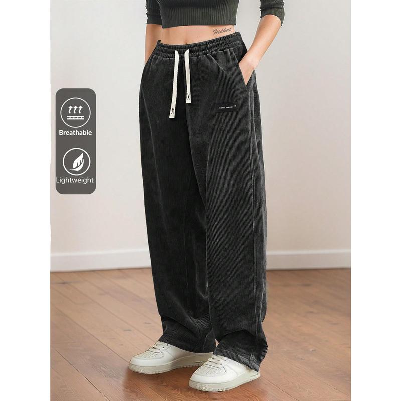 Relaxed Corduroy Wide-Leg Pants