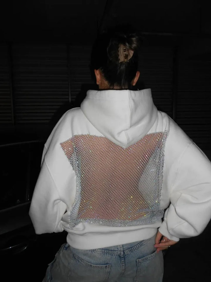 Get 70% Off On The Backstage Crystal-Mesh Hoodie Only Today 💕