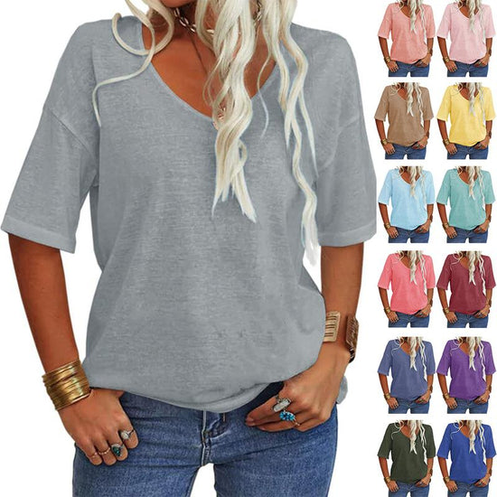 T-shirt Col En V