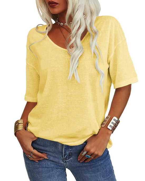 T-shirt Col En V