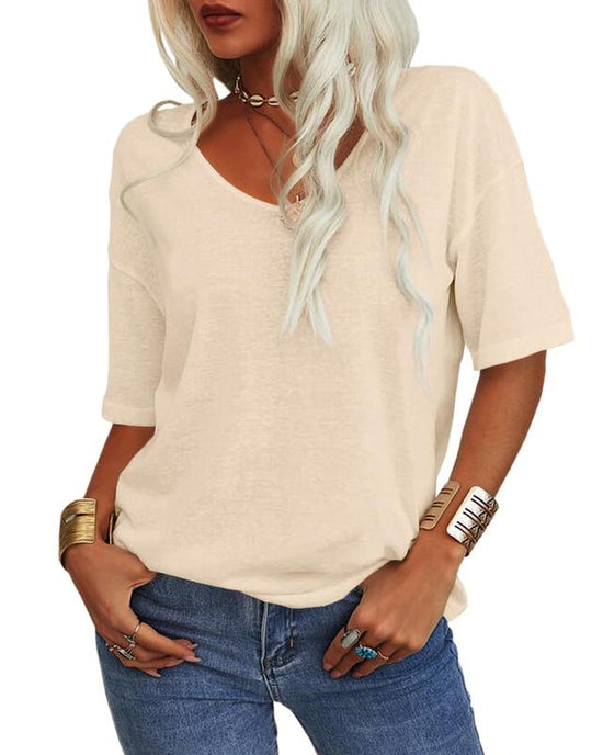 T-shirt Col En V