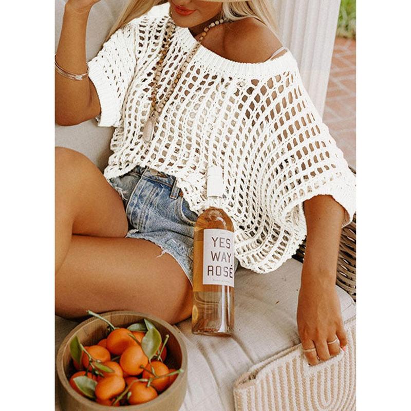 Open-Knit Off-Shoulder Sweater